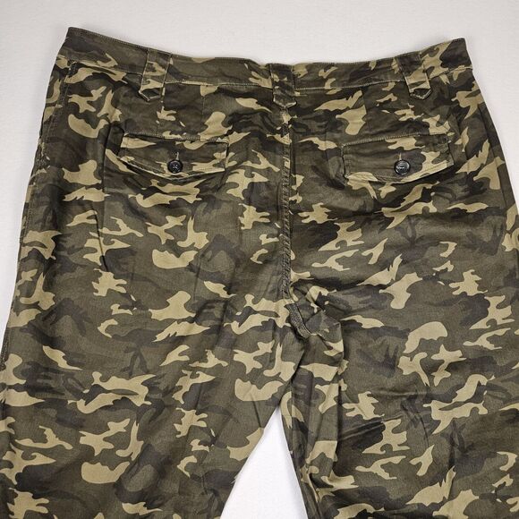 ELOQUII Cargo Pants Camo Plus Size 26 Cotton Stretch Ankle Zip Modern Casual - Picture 7 of 14
